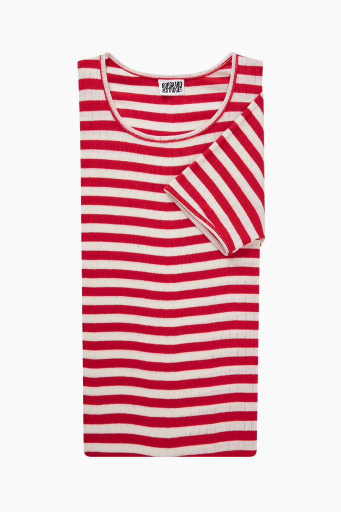 101 Short Sleeve Broadway - Red/Ecru - Nørgaard på Strøget