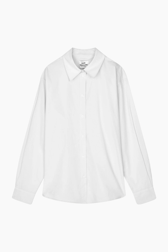 Peach Poplin Shelly Shirt - Snow White - Mads Nørgaard