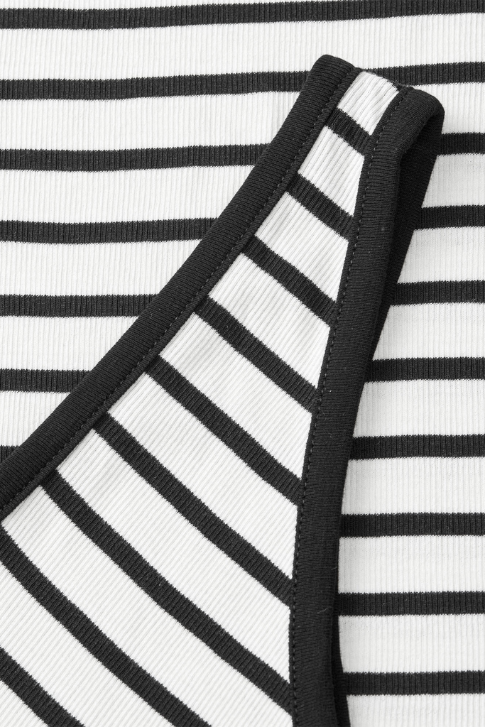 2X2 Cotton Stripe Kitty Top - Vanilla Ice/Black - Mads Nørgaard