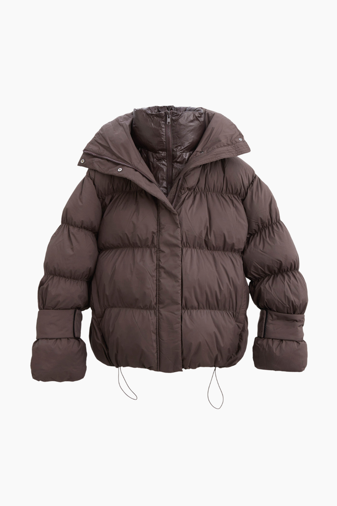 Aki double Collar Jacket - 6015 Chocolate Torte - Oval Square