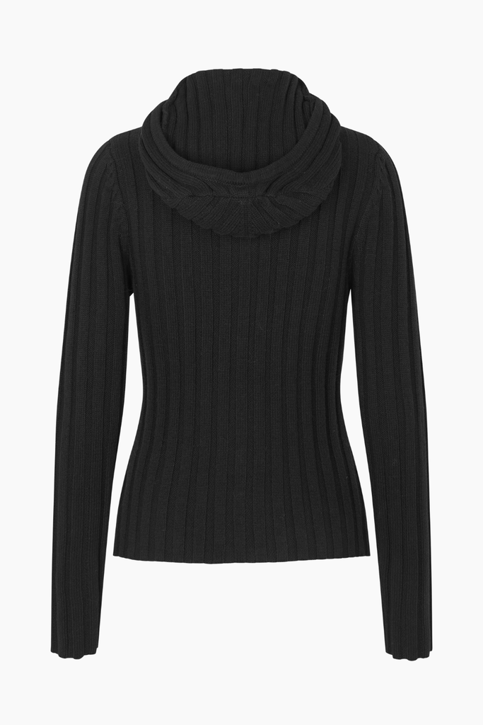 Alan Hood Zip Cardigan - Black - Oval Square