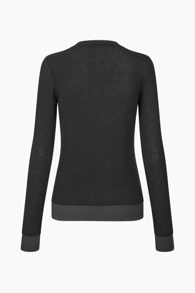 Bibi Blouse - Black/Dark Brown - Oval Square