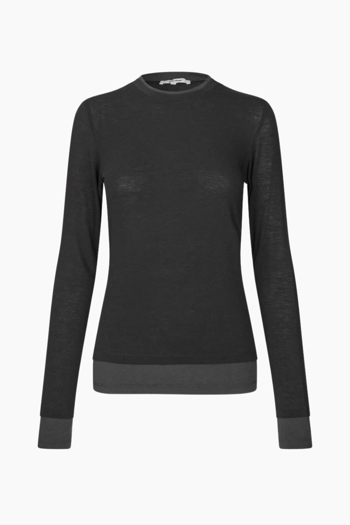 Bibi Blouse - Black/Dark Brown - Oval Square