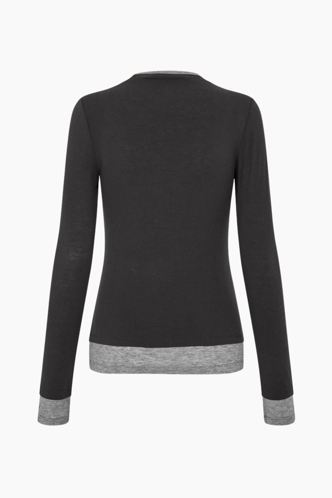 Bibi Blouse - Dark Brown/Grey Mel - Oval Square