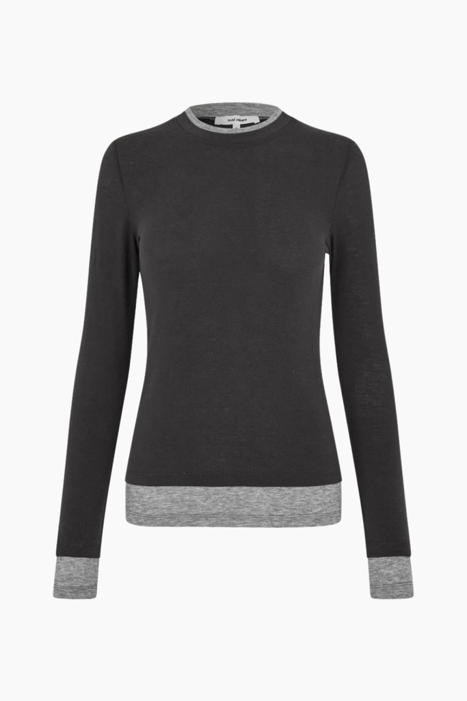 Bibi Blouse - Dark Brown/Grey Mel - Oval Square