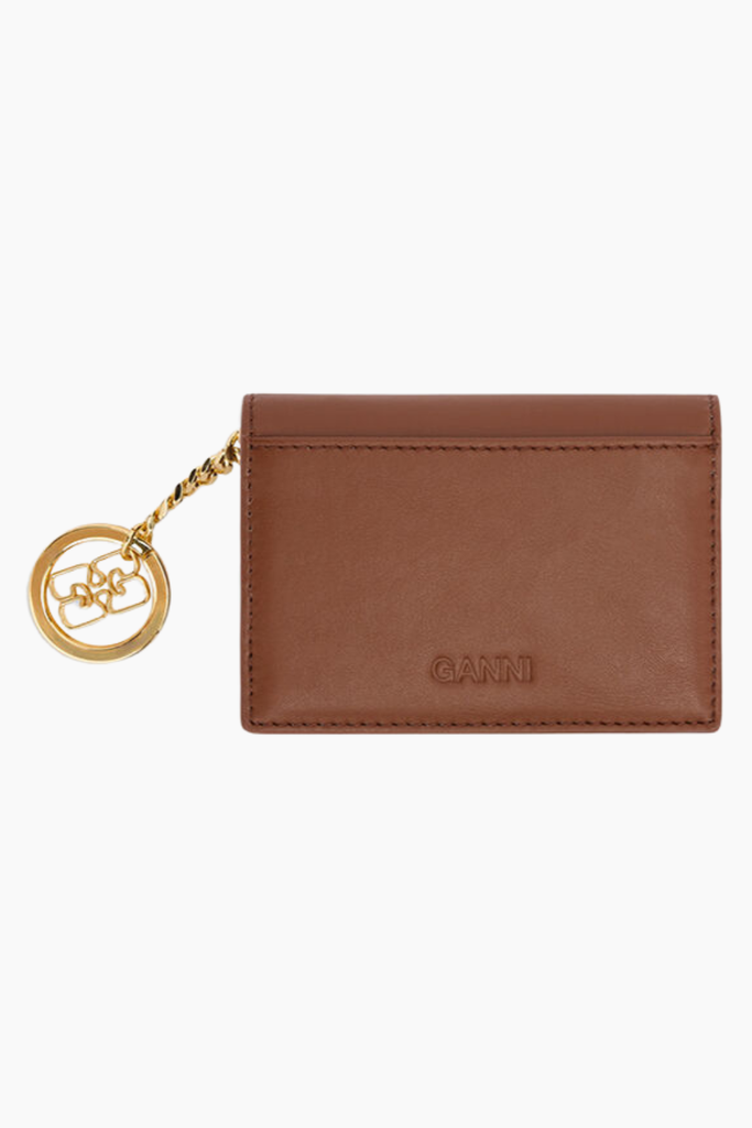 Bou Card Holder With Flap B3010392 - Sorrel Horse - GANNI