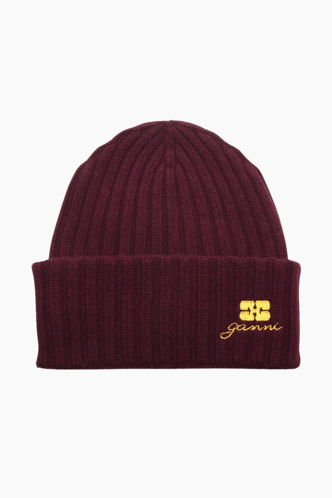 Core Future Wool Knit Bennie A6930 - Burgundy - GANNI