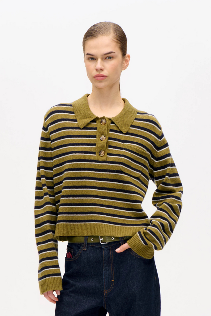 Cori Sweater - Ivy Green Stripe - Baum und Pferdgarten