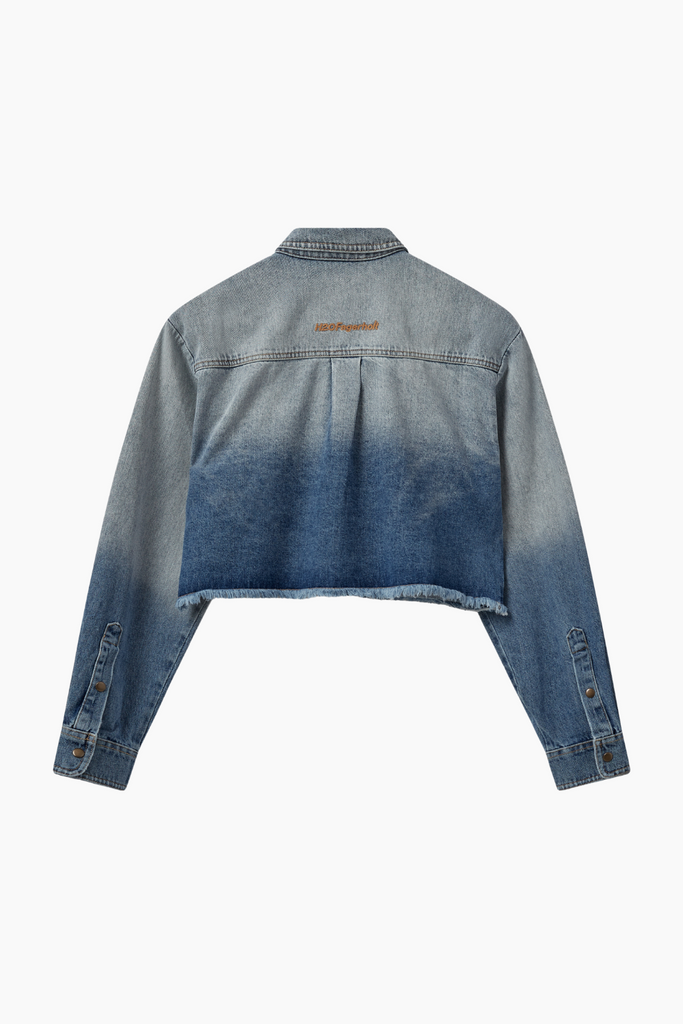 Dip Dye Cropped Shirt - Dip Dyed Denim - H2O Fagerholt