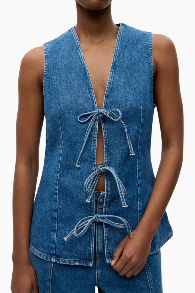 Enatenna Denim Vest 7215 - Worn Dark Blue - Envii