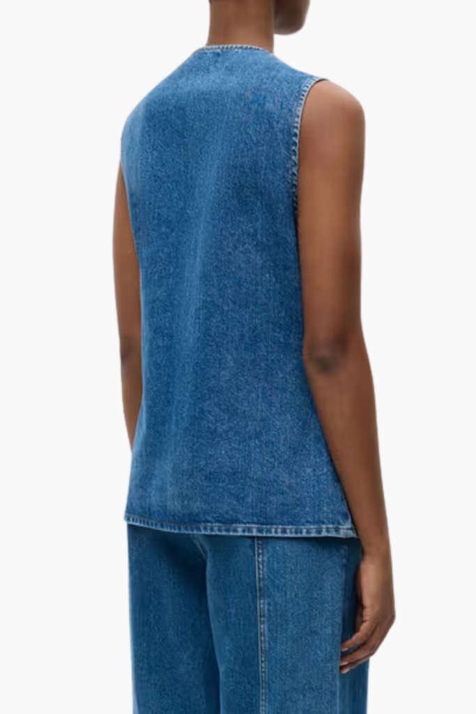 Enatenna Denim Vest 7215 - Worn Dark Blue - Envii