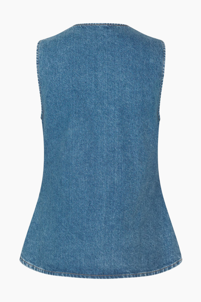 Enatenna Denim Vest 7215 - Worn Dark Blue - Envii
