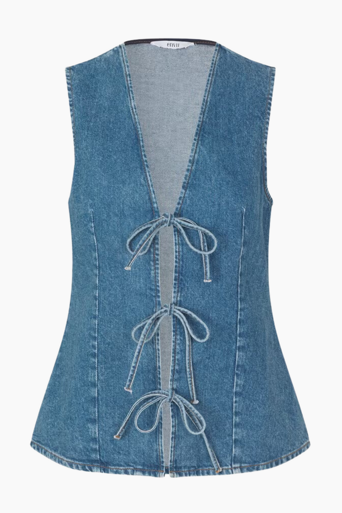Enatenna Denim Vest 7215 - Worn Dark Blue - Envii
