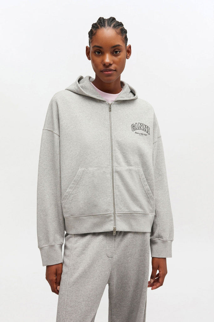 Essential Isoli Zip Hoodie A1060023 - Paloma - GANNI