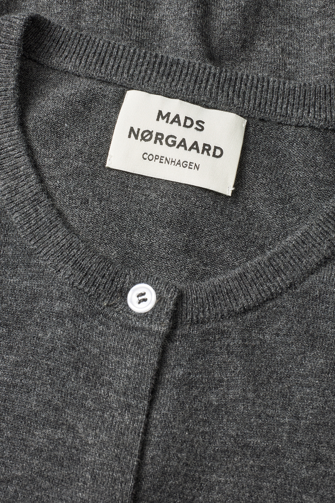 Fine Merino Charlot Cardigan - Dark Grey Melange - Mads Nørgaard