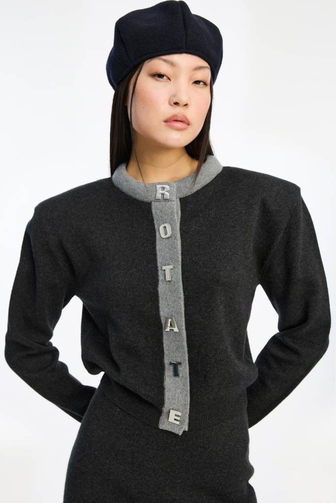 Firm Knit Cardigan - Phantom Comb - ROTATE