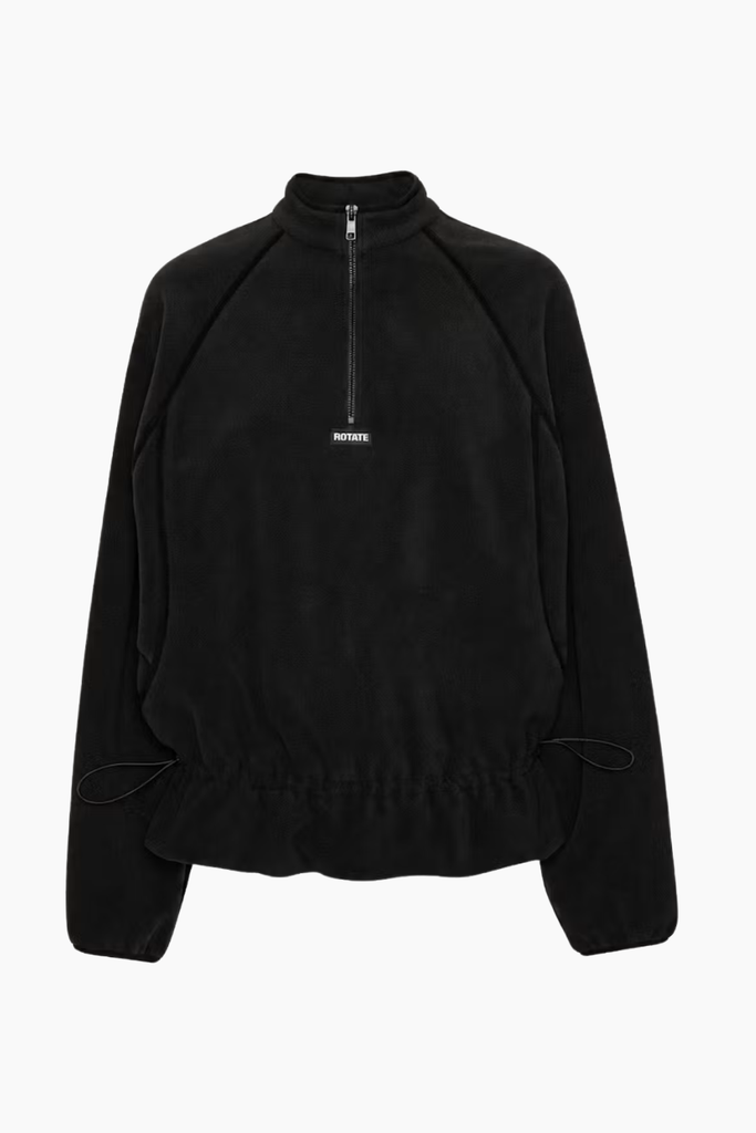 Fleece Half Zip Jacket - Black - Rotate