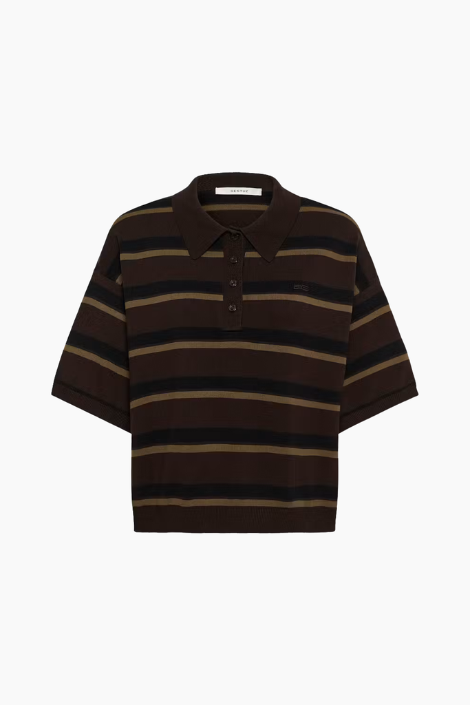 GZTaia ss Polo Pullover - Molé/Black/Military Olive - Gestuz