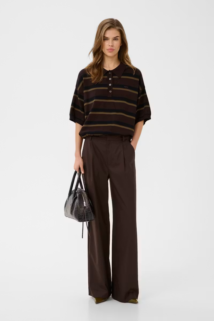 GZTaia ss Polo Pullover - Molé/Black/Military Olive - Gestuz