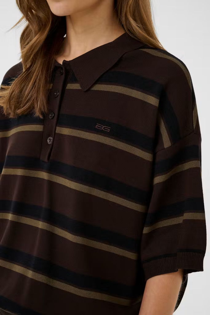 GZTaia ss Polo Pullover - Molé/Black/Military Olive - Gestuz