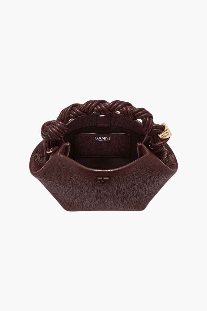 Ganni Bou Bag Mini Grained A7275 - Chicory Coffee - GANNI