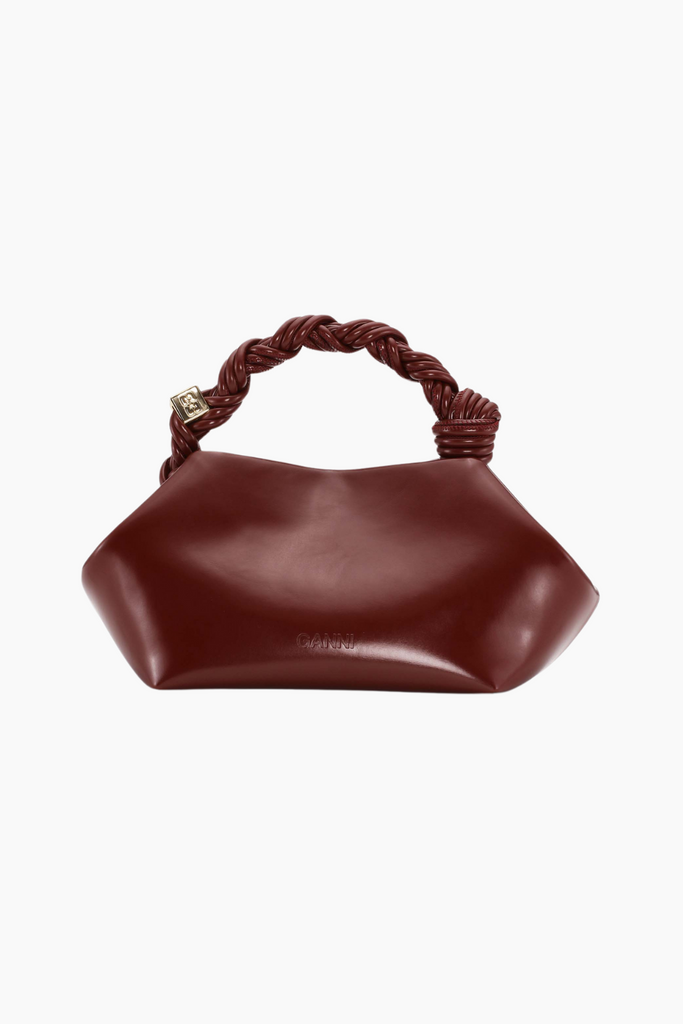 Ganni Bou Bag Small Patent Oleatex A6499 - Burgundy - GANNI