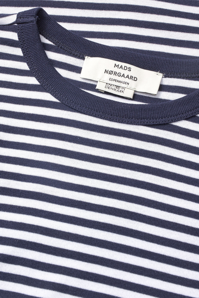 Grace Jersey Stripe Camille Tee LS - Sky/Captain - Mads Nørgaard