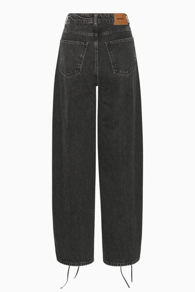 Laced Wide Leg Jeans - Black Washed - ROTATE