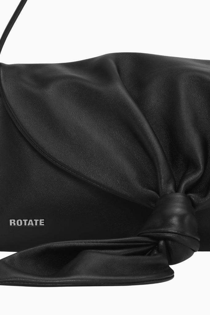 Leather Knot Scarf Bag - Black - Rotate