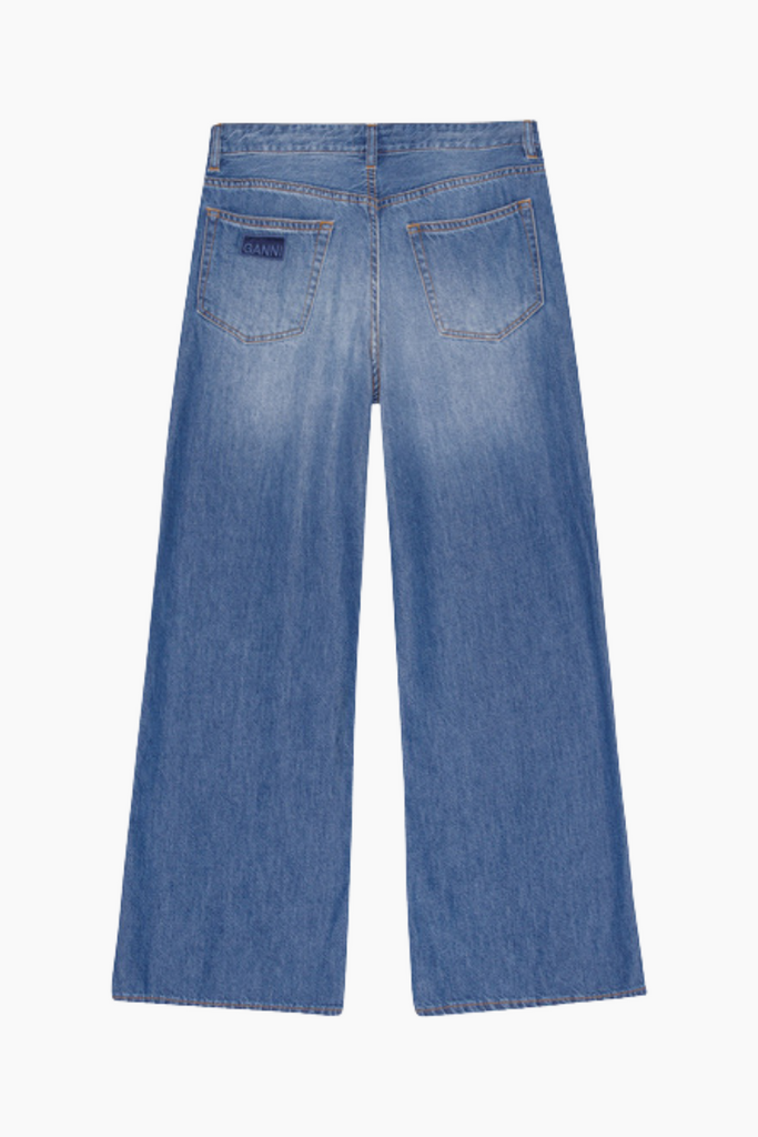 Light Denim Wide Jeans J1487 - Mid Blue Vintage - GANNI
