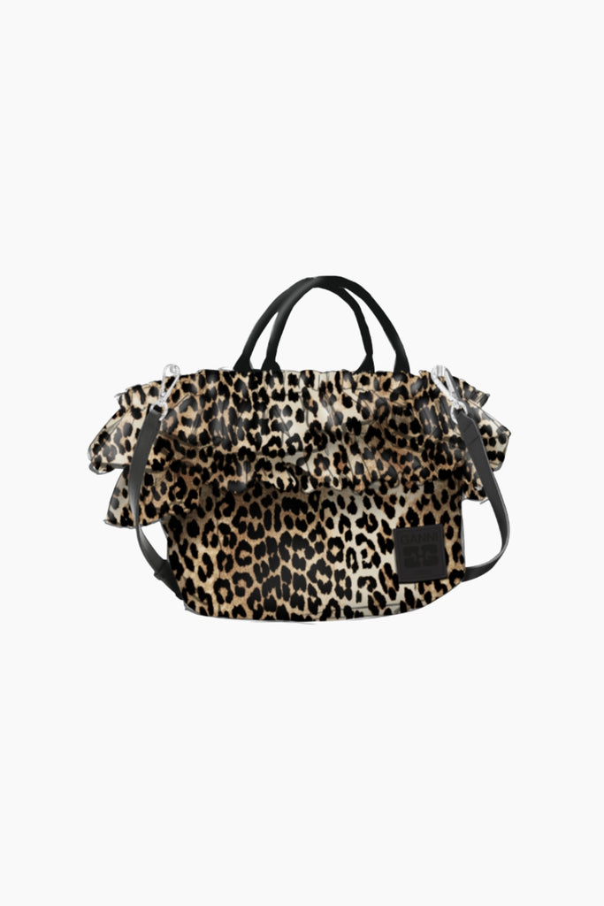 Mini Shopper Ruffle Print - Leopard - GANNI
