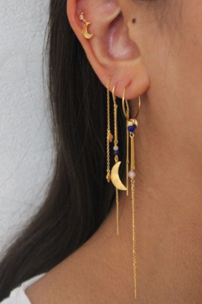 Miss Paris Hoop Earring With Long Chain - Montmartre - Stine A