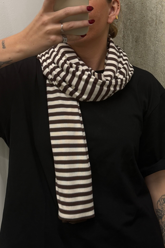 NPS Scarf Interlock 2 - Brown/Ecru - Nørgaard på Strøget