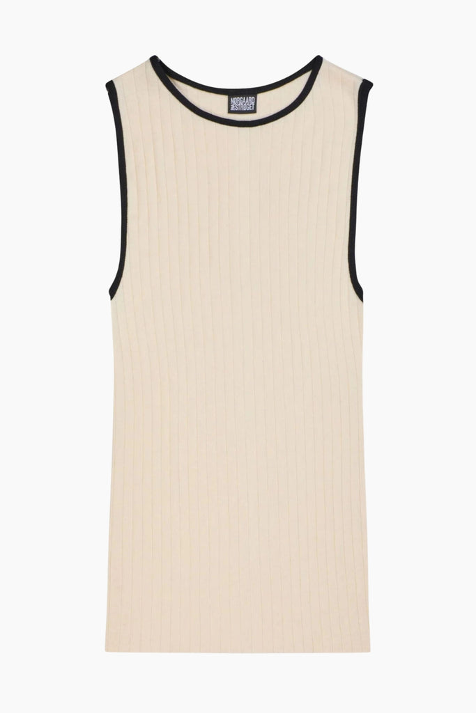 NPS Tank Top Kontrast - Ecru/Black - Nørgaard på Strøget