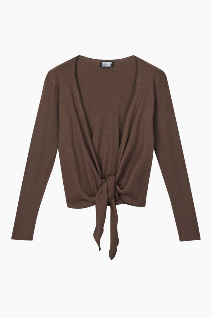 NPS Wrap Top Solid Colour - Brown - Nørgaard på Strøget