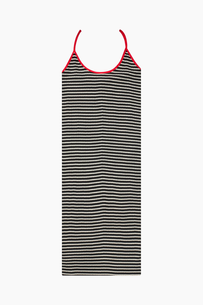 NPS Strap Dress Mini NPS Stripe - Black/Ecru/Red - Nørgaard på Strøget