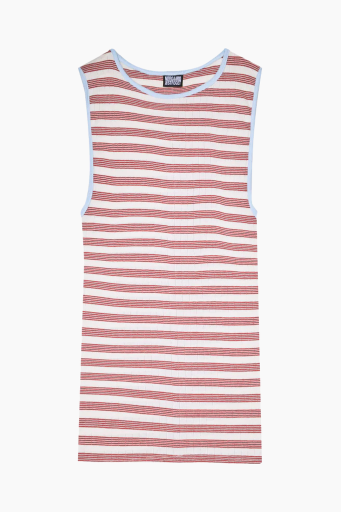 NPS Tank Top BW Stripe - Ecru/Wine/Lt Blue - Nørgaard på Strøget