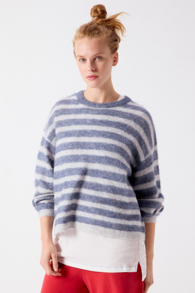 Nenybay Women's Jumper - Polar Melange Striped Tornado Melange - American Vintage