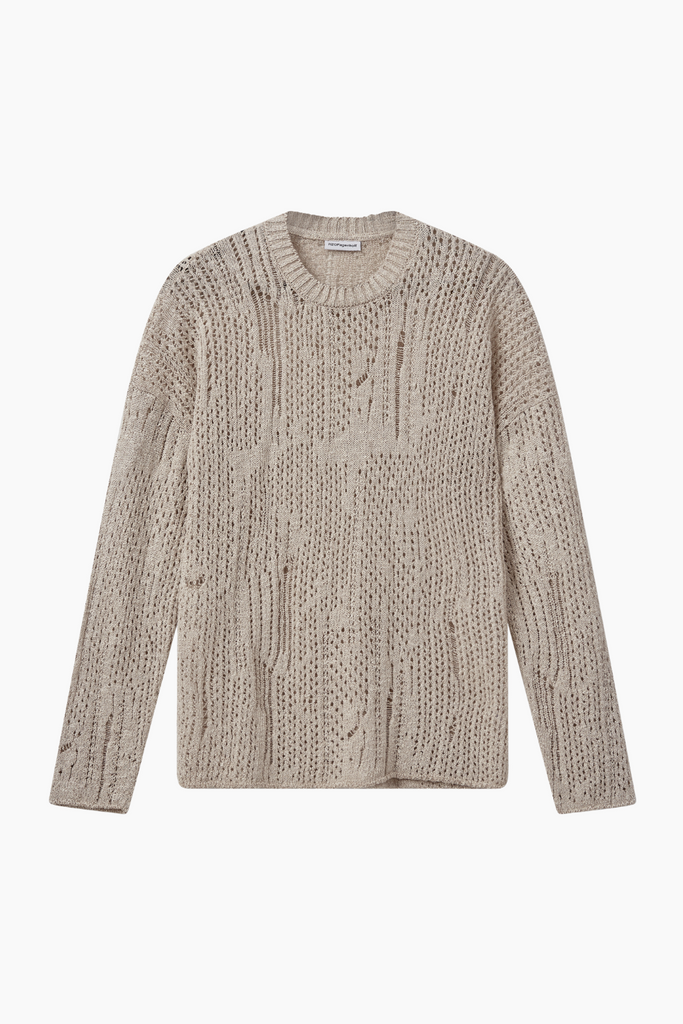 Nutto Crewneck Top - Creamy Grey - H2O Fagerholt