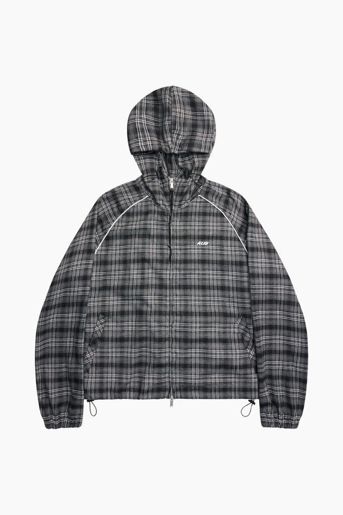 Orby Hooded Jacket - Grey/Black Tartan - ALIS