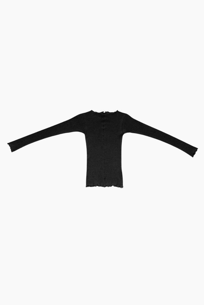 Pama Long Sleeve Tee Organic Cotton Rib - Black - Baserange