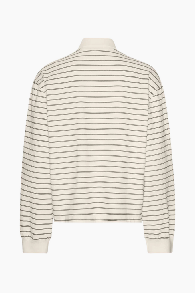 Pique Longsleeve Polo - Egret Comb - ROTATE