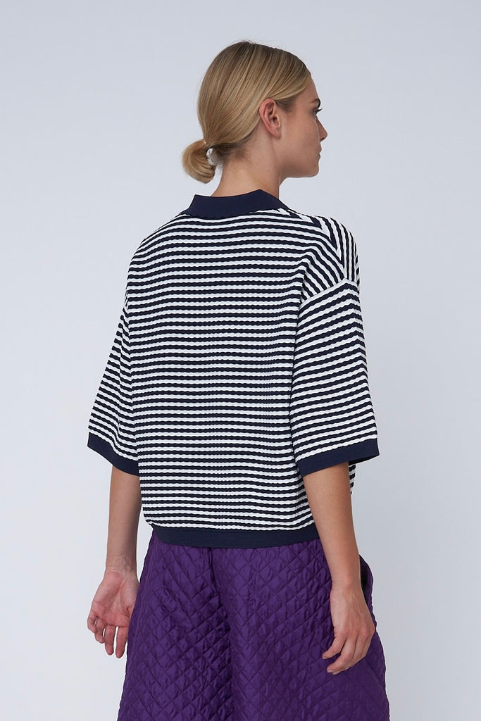 Polo Knit - Navy/Creme - Stella Nova