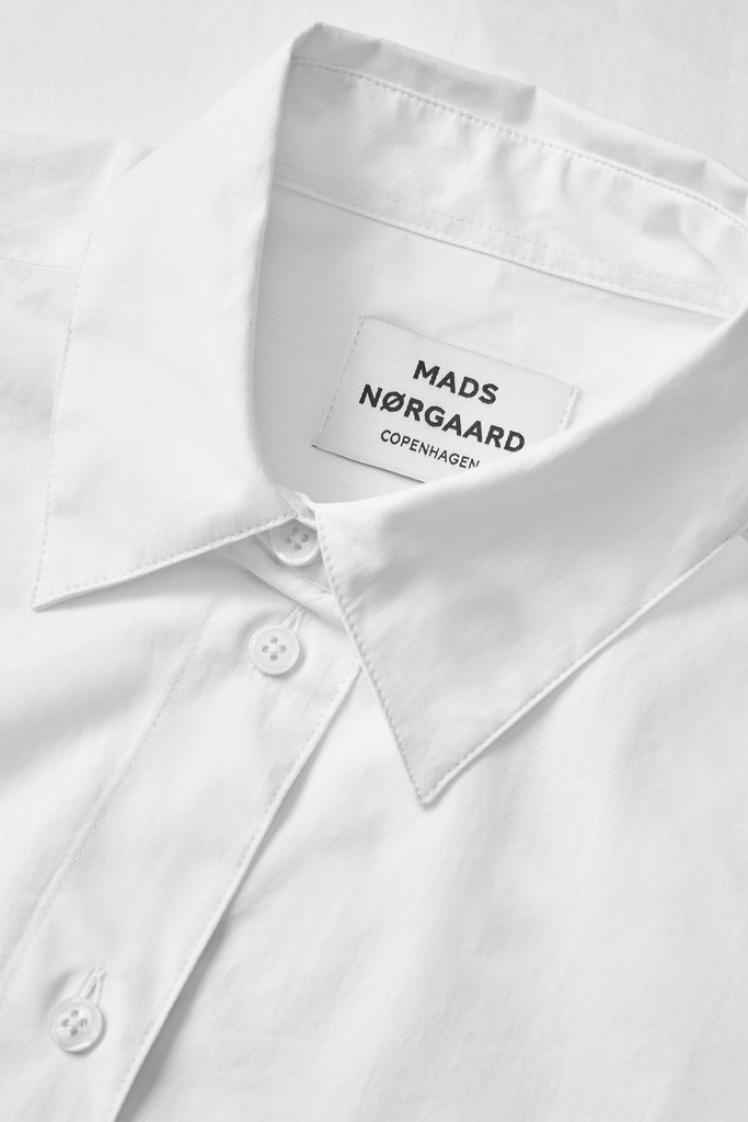 Prime Poplin Crelly Shirt - Snow White - Mads Nørgaard