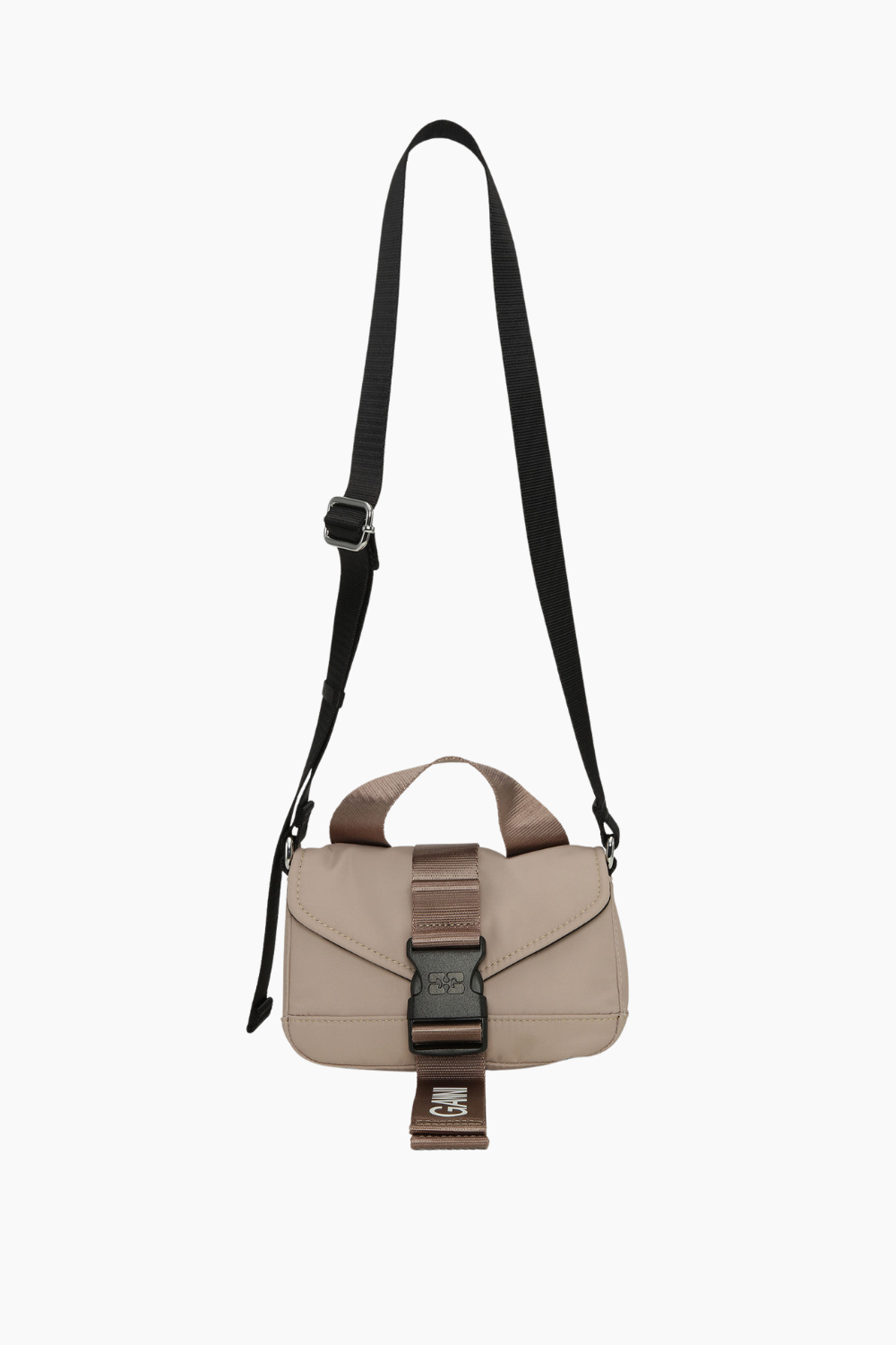 Recycled Tech Mini Satchel A5704 - Oyster Gray - GANNI