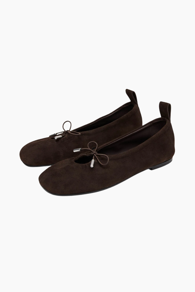 Rosalind Recycled Brown Leather Ballet Flats - Recycled Brown - Alohas