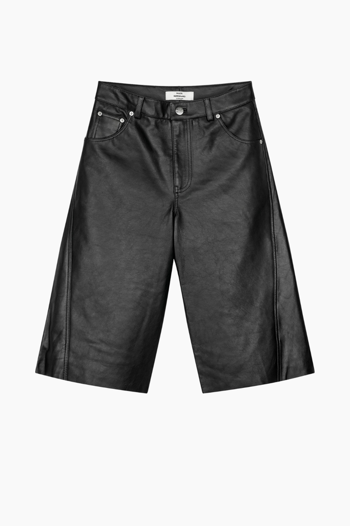 Shiny Leather Robyn Shorts - Black - Mads Nørgaard
