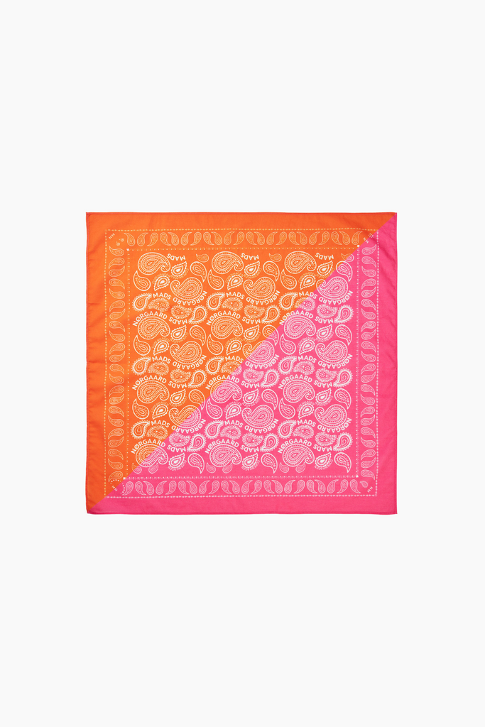 Soft Cotton Paisley Scarf - Fandango Pink/Vibrant Orange - Mads Nørgaard