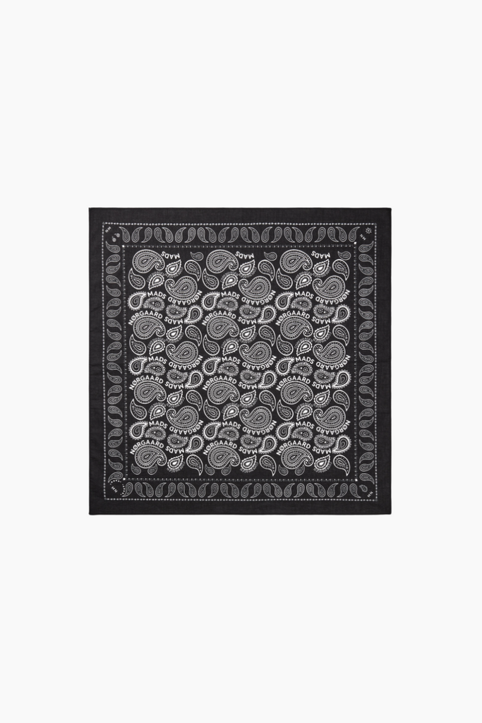 Soft Cotton Paisley Scarf Solid - Black - Mads Nørgaard