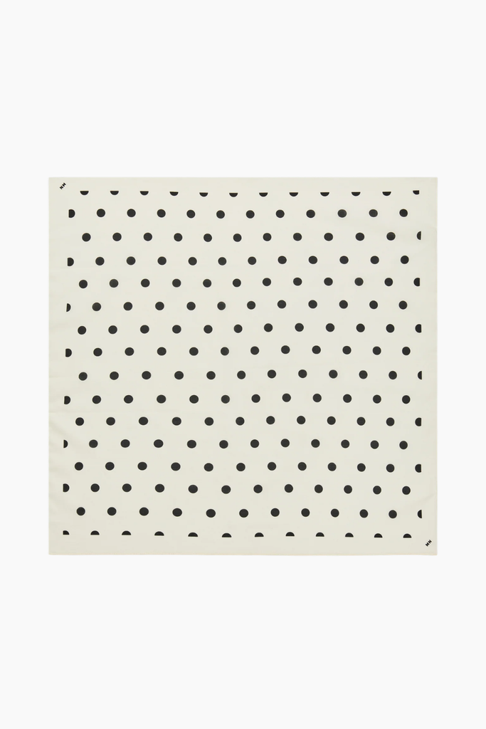 Soft Cotton Self Dot Scarf - Dot AOP/Black - Mads Nørgaard